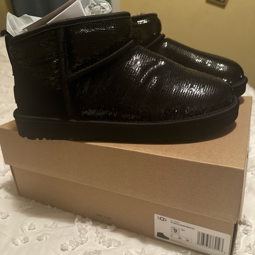 Black glitter UGGS